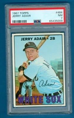 1967 Topps Baseball Jerry Adair White Sox #484 SP PSA 7 NM (Centered) - Image 1 of 2
