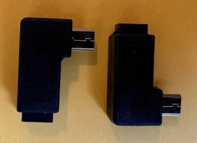 Pair 90 Degree Micro Left and Right Angle USB Female Plug Adapter Ships Free US - Image 1 of 4
