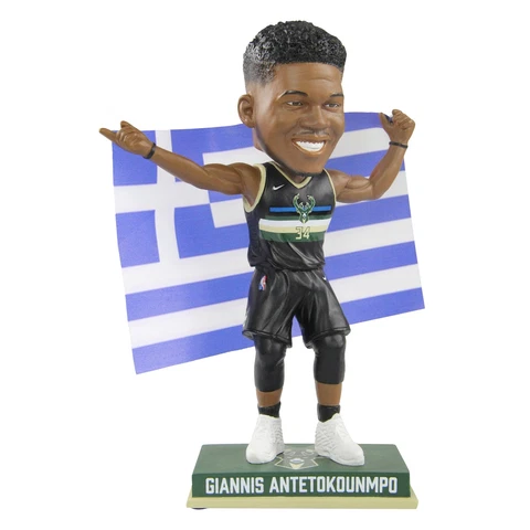 Giannis Antetokounmpo Milwaukee Bucks Greece Flag Bobblehead NBA Basketball Cover