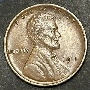1911-P LINCOLN WEIZEN CENT - LEICHT GETÖNTE MÜNZE - Bild 1 von 2