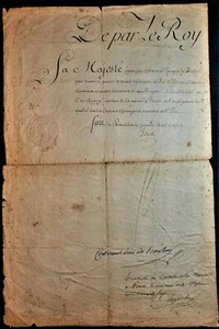 KING LOUIS XV SIGNED ORDER TO BERNARD CLUGNY INTENDANT OF THE NAVY OF BREST 1767 - Picture 1 of 10