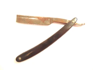 old black straight razor labeled J. Wies & Sons, Newark, N.J.; some corrosion - Picture 1 of 11