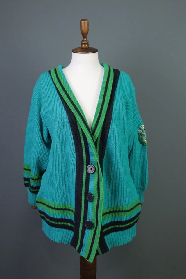 Suéter Cárdigan Mondi Azul Universitario Vintage Lana Tejido 3 Botones Talla 38/M Foto 1 de 4