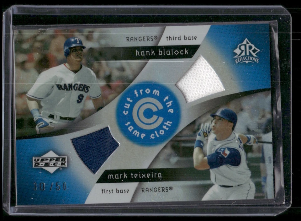 HANK BLALOCK / MARK TEIXEIRA 2005 Reflections Dual Game-Worn Jersey Blue #D /50 - Image 1 of 2