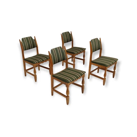 1960s, Danish design, set of 4 armchairs, oak wood, original very good condition Cover