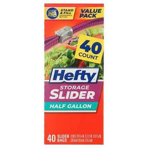 Hefty Slider Kitchen Storage Bags, Half-gallon Size, 40 Count - Picture 1 of 5
