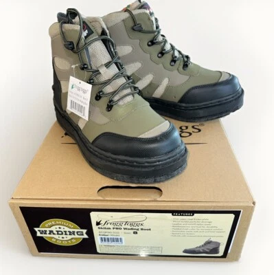 全新带盒 FROGG TOGGS Skilak PRO 漂流靴 带毛毡鞋底 - 男式 8 码 — 第 1/4 张图片
