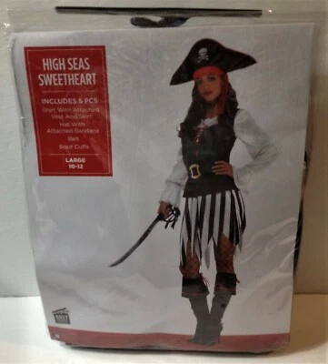 Взрослая женщина открытого моря SWEETHEART пират костюм L 10-12 новый 5шт верхний/жилет/юбка + - Изображение 1 из 2