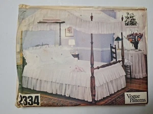 Curtains Valance Bedspread Sham Vogue 2334 Craft Sewing Pattern Bed Set UC VTG - Picture 1 of 5