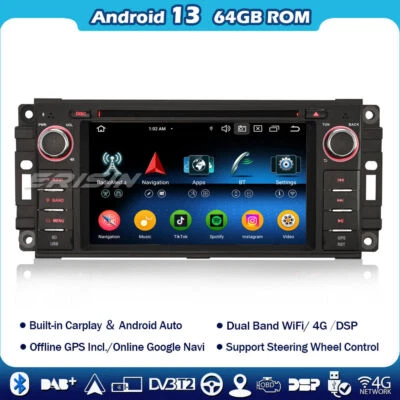 8 Kern Android 14 Navi Autoradio Jeep Compass Wrangler Dodge Challenger Chrysler - Bild 1 von 4