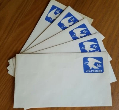 Lot of 5 Unused 8 Cent Eagle Embossed Stamped Envelopes Issue Date May 6, 1971 - Image 1 of 4