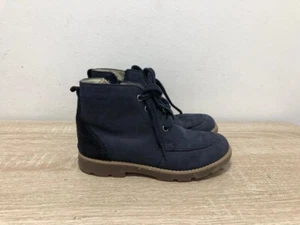 CLARKS KIDS BOYS BLUE FAUX LEATHER LACE/ZIP UP ANKLE BOOTS UK 13.5 EUR 32.5 AB74 - Picture 1 of 8