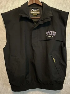 TCU Golf Gortex Zero Restriction Herren M Weste schwarz Windbreaker 1/4 Zip mit Taschen - Bild 1 von 19