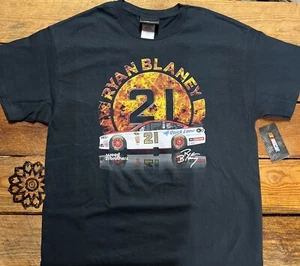 LARGE Ryan Blaney #21 Motorcraft Wood Brothers NASCAR Graphic Racing Tee Shirt - Picture 1 of 9