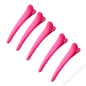 5X PINK PLASTIC HAIRDRESSER HAIRDRESSING SECTIONING HAIR CLIP SALON CLAMP - Picture 1 of 1