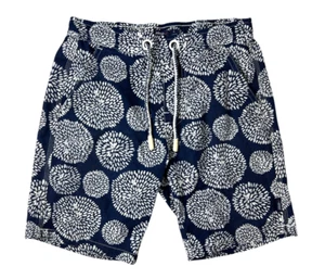 Johnny-O Half Elastic Swim Trunks Boys Size 8 Navy Print Unlined Water Shorts - Picture 1 of 10