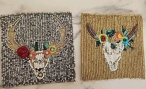 Pier one Imports Coasters Beaded Truck With Steer Southwestern New Old stock - Picture 1 of 6