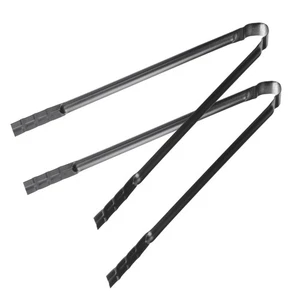 2 Pcs Iron Charcoal Clamp Metal BBQ Tongs Heavy Duty Outdoor Firewood Tong - Picture 1 of 12