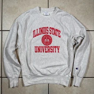 Vintage Y2K Illinois State University Champion Reverse Weave Crewneck Small Gray - Bild 1 von 10