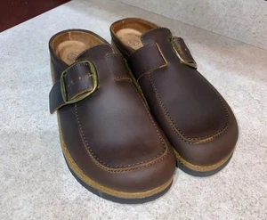 New White Mountain Bayberry Brown Leather Slip-On Clogs Size 10 - Picture 1 of 6
