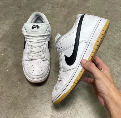 9.5 Nike SB Dunk Low Pro Blanco Goma Grueso Voluminoso Zapato de Skate Foto 1 de 4