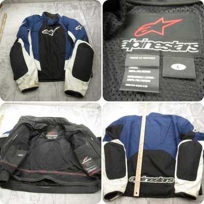 Chaqueta Alpinestars Hombre Grande Azul Bolsillos Cremallera Completa Acolchada Motocicleta Montar LEER Foto 1 de 4