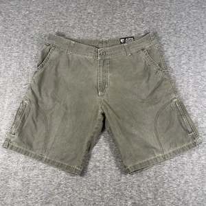 KUHL Shorts Mens 38 Olive Green Cotton Nylon Hiking Outdoor Utility Patina Dye - Picture 1 of 9