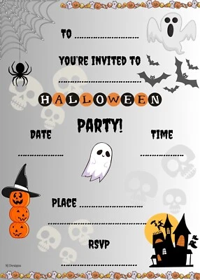 Printed A5 Halloween Party Invitations (10 Pack) - Image 1 of 2