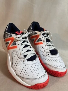696 New Balance Neon Orange And Navy Blue Women's Sneaker  - Picture 1 of 16