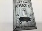 Hand Painted Wood Farm Fresh Pig Light Switch Plate Cover Single Switchplate