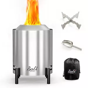 BALI OUTDOORS Tabletop Fire Pit Round Stainless Steel Table Top Firepit Small... - Picture 1 of 6