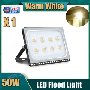 50W LED Flood Light Garden Outdoor Lamp Yard Square Spotlight Warm White - Picture 1 of 7