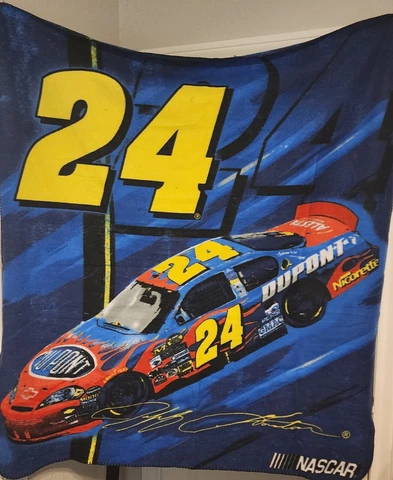 Vintage Jeff Gordon #24 Dupont Nascar Fleece Throw blanket - Rare SOFT-D Cover