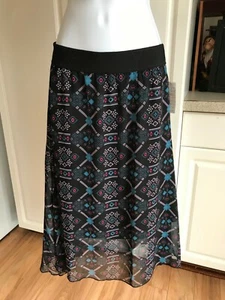 NUOVA gonna LuLaRoe taglia small nera/disegni vita elastica - Foto 1 di 11