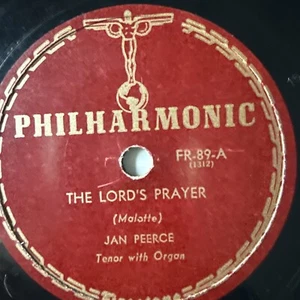 10" 78 RPM-Jan Peerce-The Lord's Prayer/The Rosary/Philharmonic FR-89 - Picture 1 of 4