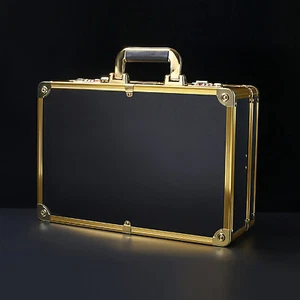 Professional Gold Barber Salon Tool Storage Bag Travel Carry Case Organizer Box - Picture 1 of 12