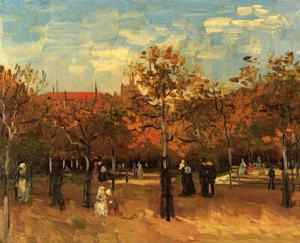 Pintura al óleo Vincent Van Gogh - El Bois de Boulogne, arte en lienzo de paisaje de París - Imagen 1 de 1