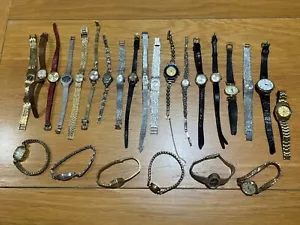 Lotto 25x Job OROLOGI DA POLSO donna vintage carica manuale automatici NON TESTATI - Foto 1 di 19