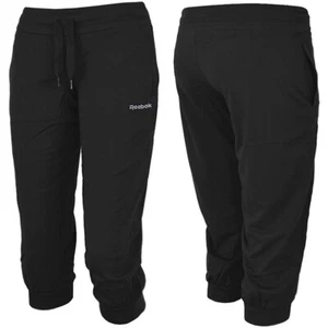 Reebok Capri 3/4 Pants Girls Pumphose Sports Training Pants Shorts Kids Black - Picture 1 of 2
