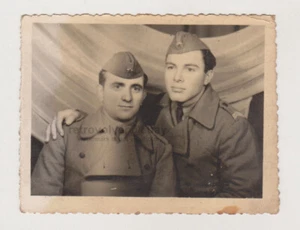 Two Affectionate Handsome Young Men Embrace Hug Closeness Couple Uniform Photo - Picture 1 of 7