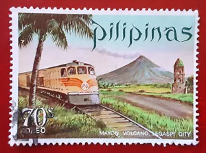 PHILIPPINES 1971 Used Tourism Train Volcano Mi 966 Scott 1097 F/VF 6463 - Picture 1 of 2