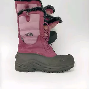 The North Face Leather Winter Snow Boots Youth Girls Siz 3 Insulated Waterproof - Picture 1 of 10