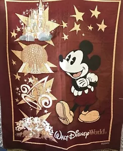 Mickey Mouse Tapestry Woven Throw Blanket Walt Disney World Maroon 58” X 44” - Bild 1 von 16