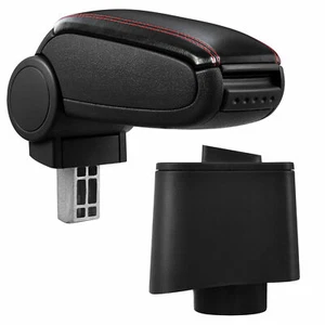Para VW Polo 6R Desde 2009 Gti Reposabrazos Centrales Cuero Funda Negro/Rojo - Imagen 1 de 1