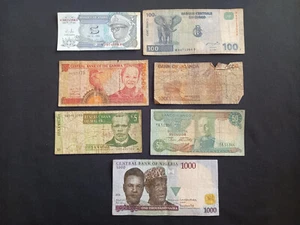 AFRICAN BANKNOTES: NIGERIA, ANGOLA, MALAWI, CONGO, ZAIRE, GAMBIA, UGANDA - Picture 1 of 2