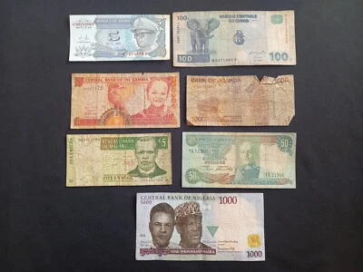 AFRICAN BANKNOTES: NIGERIA, ANGOLA, MALAWI, CONGO, ZAIRE, GAMBIA, UGANDA - Image 1 of 2