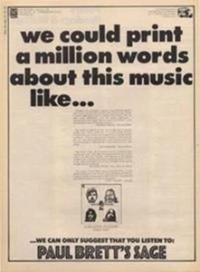 Paul Brett Sage Jubilation Foundry LP advert Time Out cutting 1971 - Imagen 1 de 1