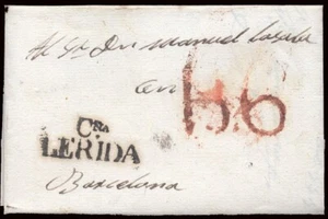 Lérida - Prefilatelia - PE 10 - 1824 - Carta a Barcelona - Imagen 1 de 1
