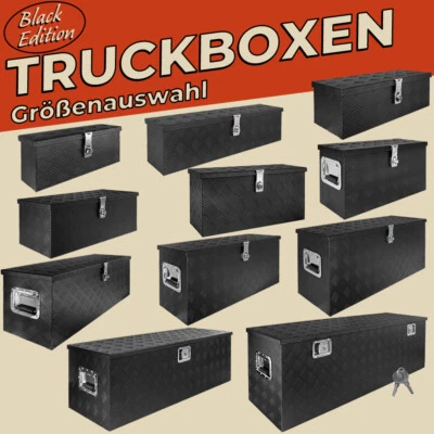 Auswahl Deichselbox Werkzeugkasten Truckbox Alu Box Transportbox Schwarz trucky - Bild 1 von 4