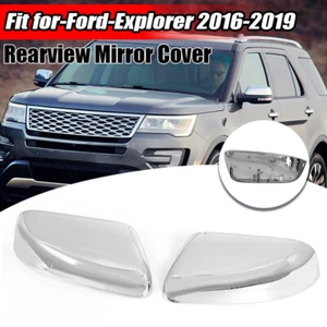 1 par de tapas de espejo retrovisor lateral cromadas plateadas para Ford Explorer 2016 2017 2018 2019 - Imagen 1 de 12